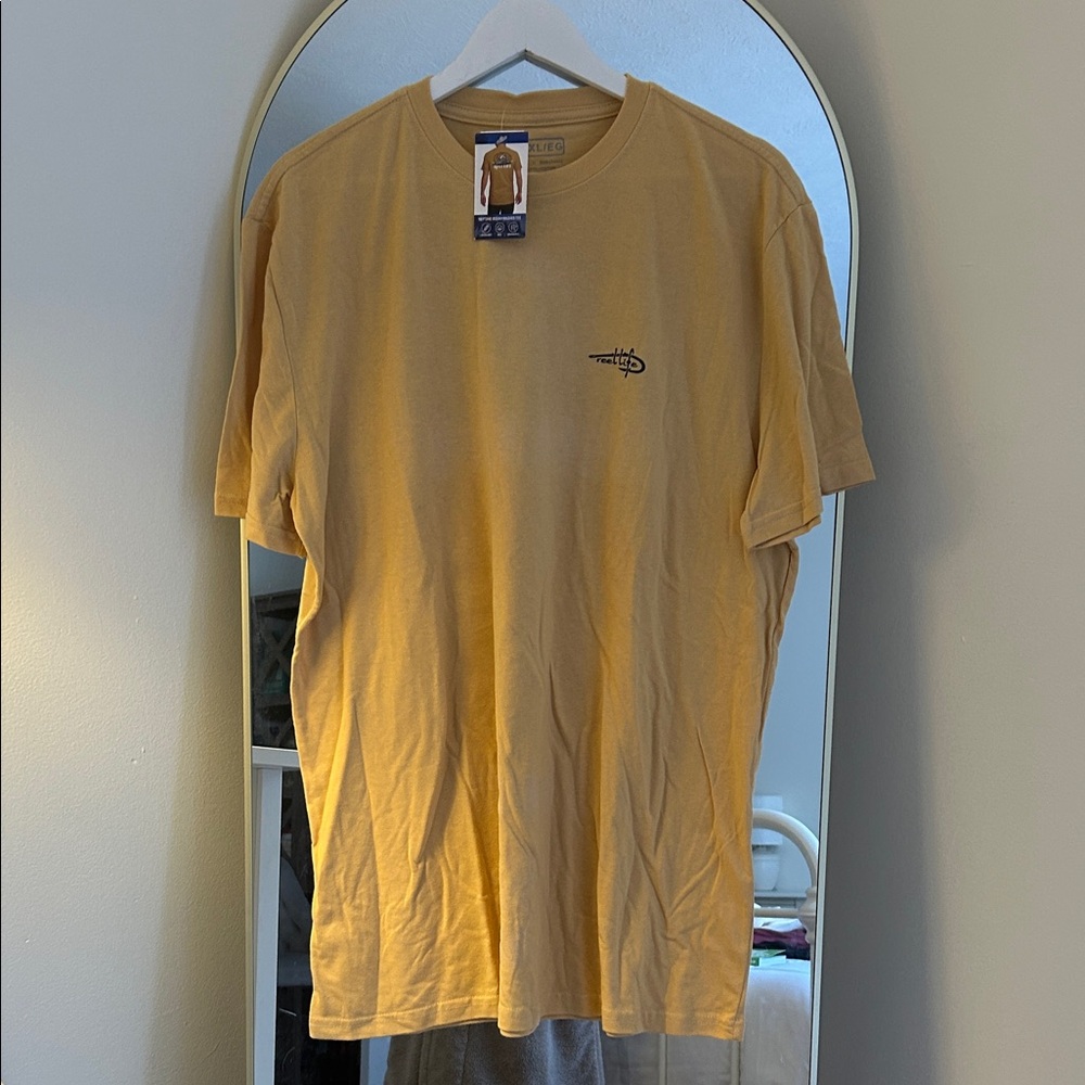 Men's Short-Sleeve Crewneck Tee in Mustard with Chest Logo